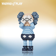 KAWS Cover Face Sitting Blue Building Block Set