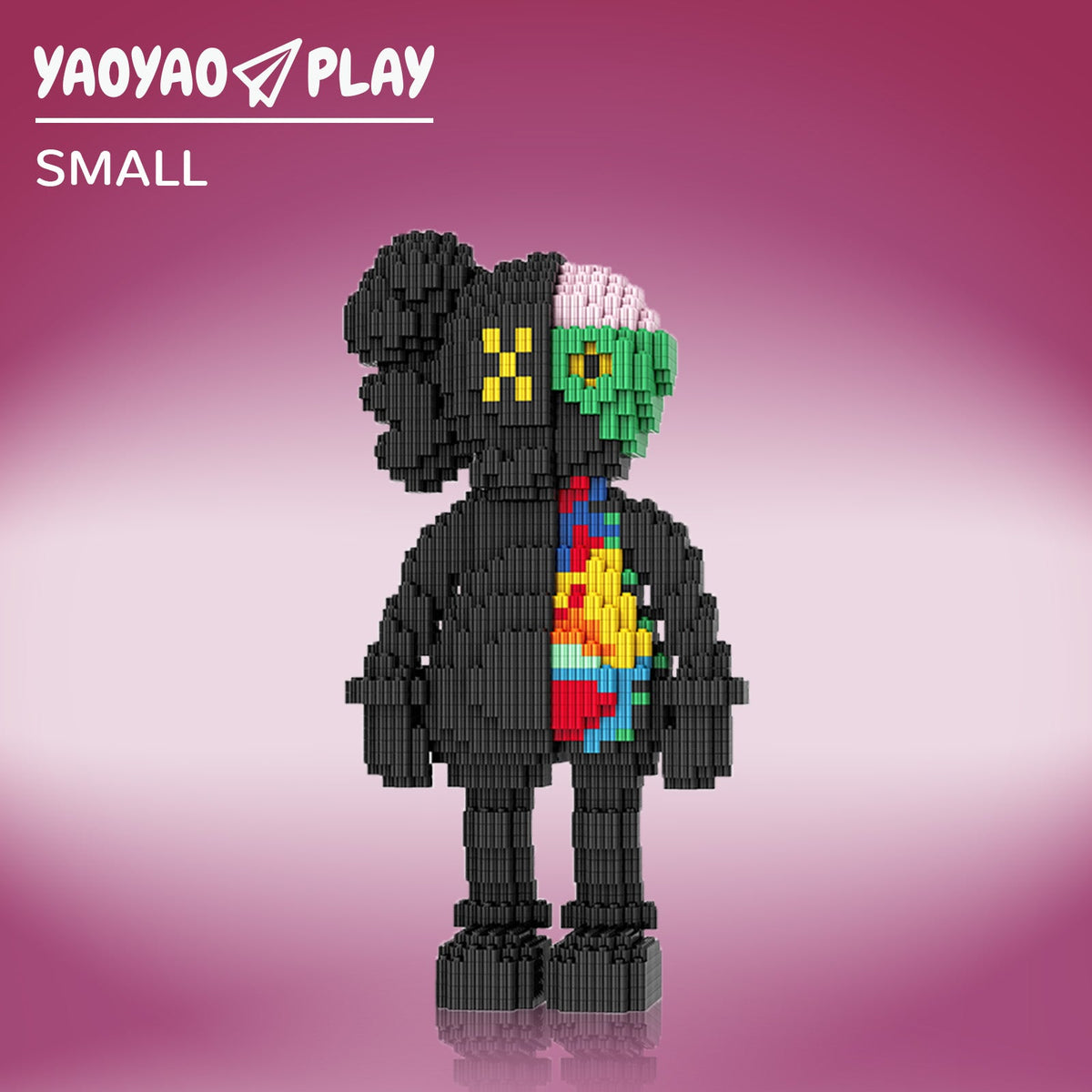 Black 25% Dissected KAWS Style Building Block Set