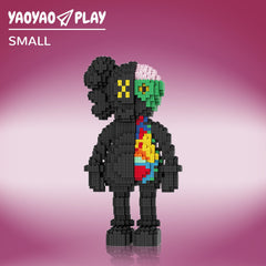 Black 25% Dissected KAWS Style Building Block Set