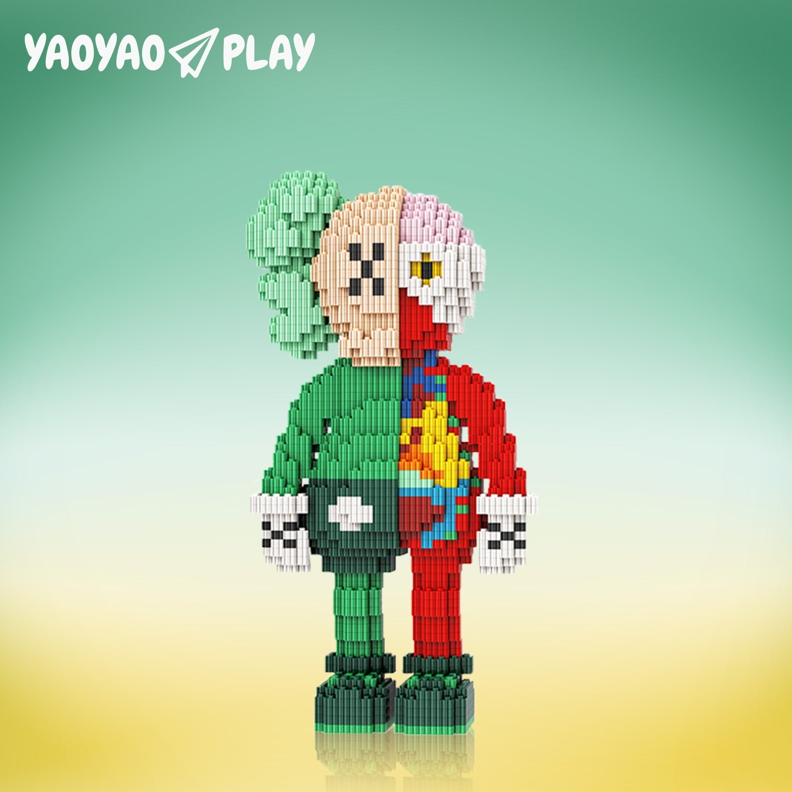 Green 25% Dissected KAWS Style Building Block Set