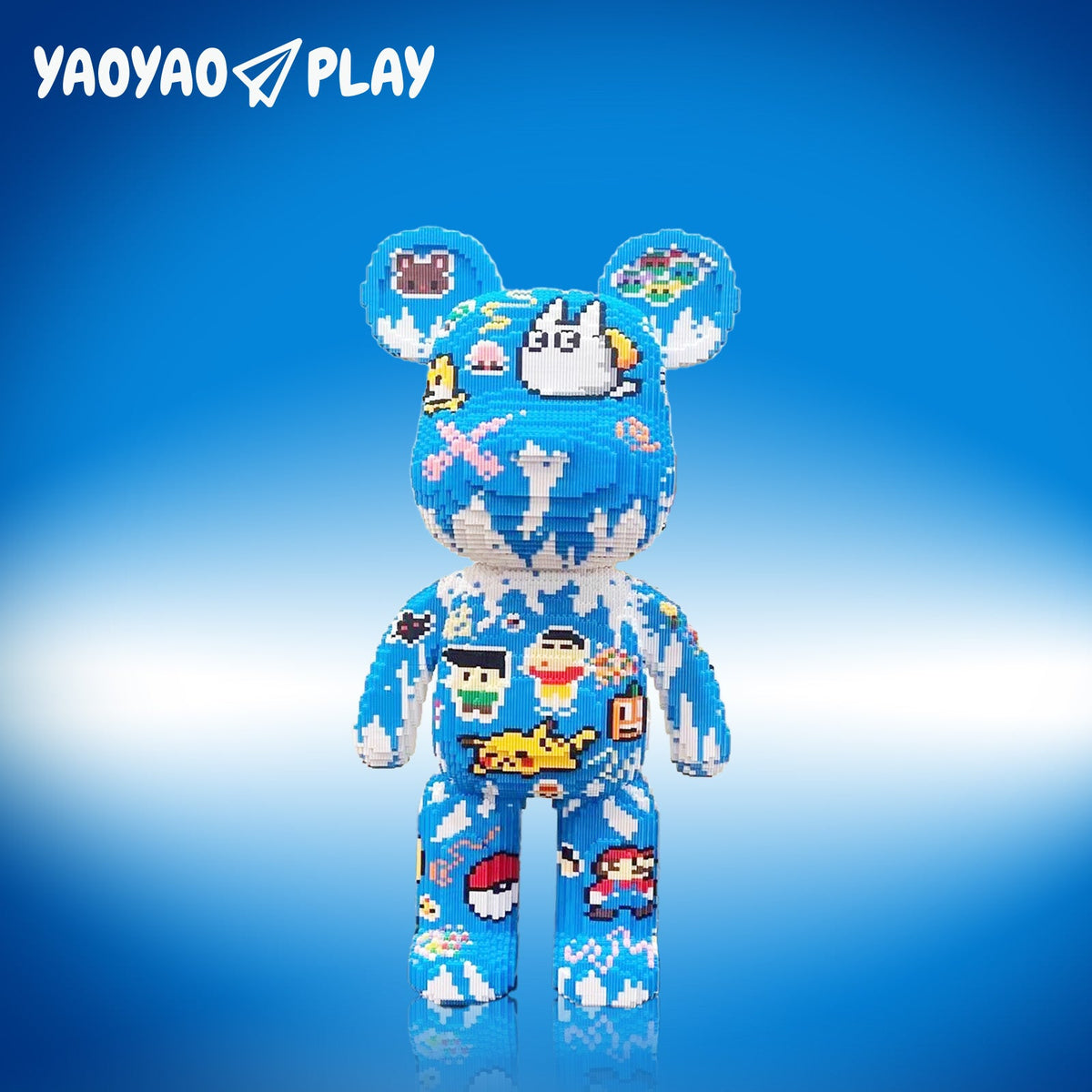 Large Sticker Graffiti Bear Building Block Set