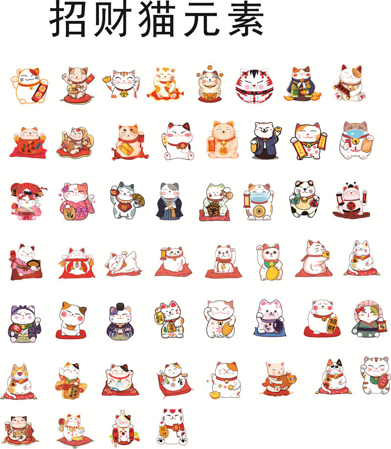 DIY Maneki-neko Elements Acrylic Figurines Kit for Kids - Customizable Anime Characters