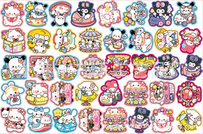 DIY Sanrio Amusement Park Acrylic Figurines Kit for Kids - Customizable Anime Characters