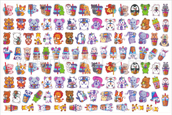 DIY Animal Drinks Acrylic Figurines Kit for Kids - Customizable Anime Characters