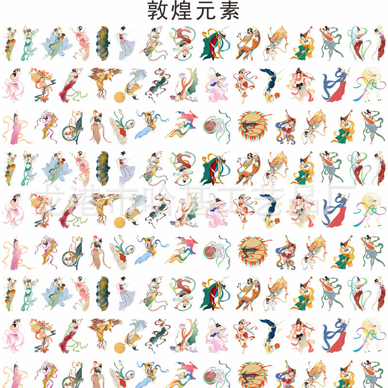 DIY Dunhuang Elements Acrylic Figurines Kit for Kids - Customizable Anime Characters