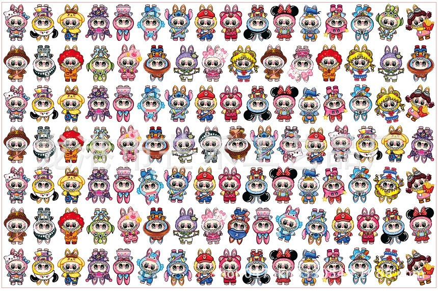DIY Hand Drawn Labubu Acrylic Figurines Kit for Kids - Customizable Anime Characters