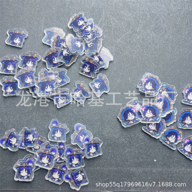 DIY Three Scaramouche Expressions Combined Acrylic Figurines Kit for Kids - Customizable Anime Characters