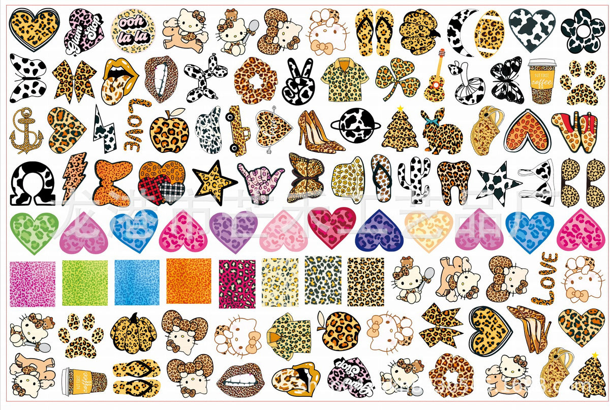 DIY Leopard Print Element Acrylic Figurines Kit for Kids - Customizable Anime Characters