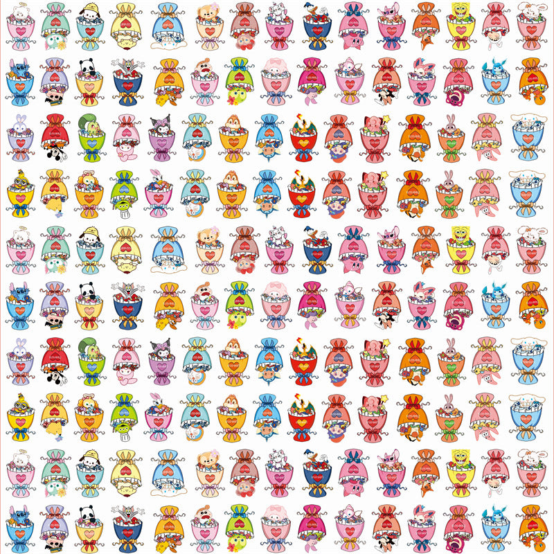 DIY Hand drawn Luxury Brand Cartoon Bouquet Acrylic Figurines Kit for Kids - Customizable Anime Characters