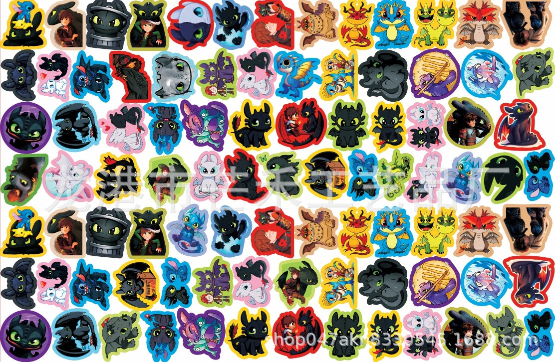 DIY Color Edged How To Train Your Dragon Acrylic Figurines Kit for Kids - Customizable Anime Characters