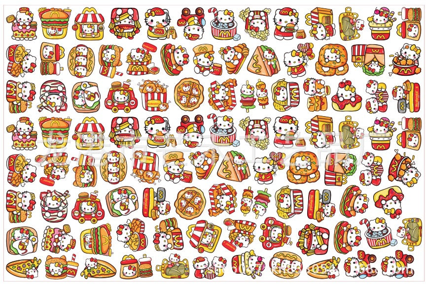 DIY McDonald Hello Kitty Acrylic Figurines Kit for Kids - Customizable Anime Characters