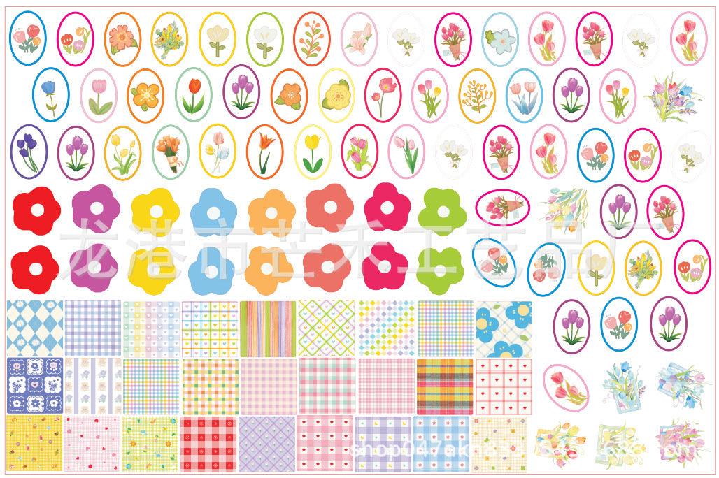 DIY Oval Flower Acrylic Figurines Kit for Kids - Customizable Anime Characters