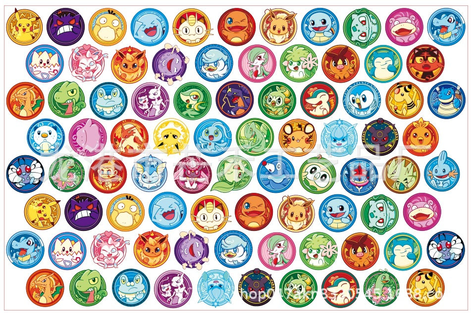 DIY Pokemon Badge Acrylic Figurines Kit for Kids - Customizable Anime Characters