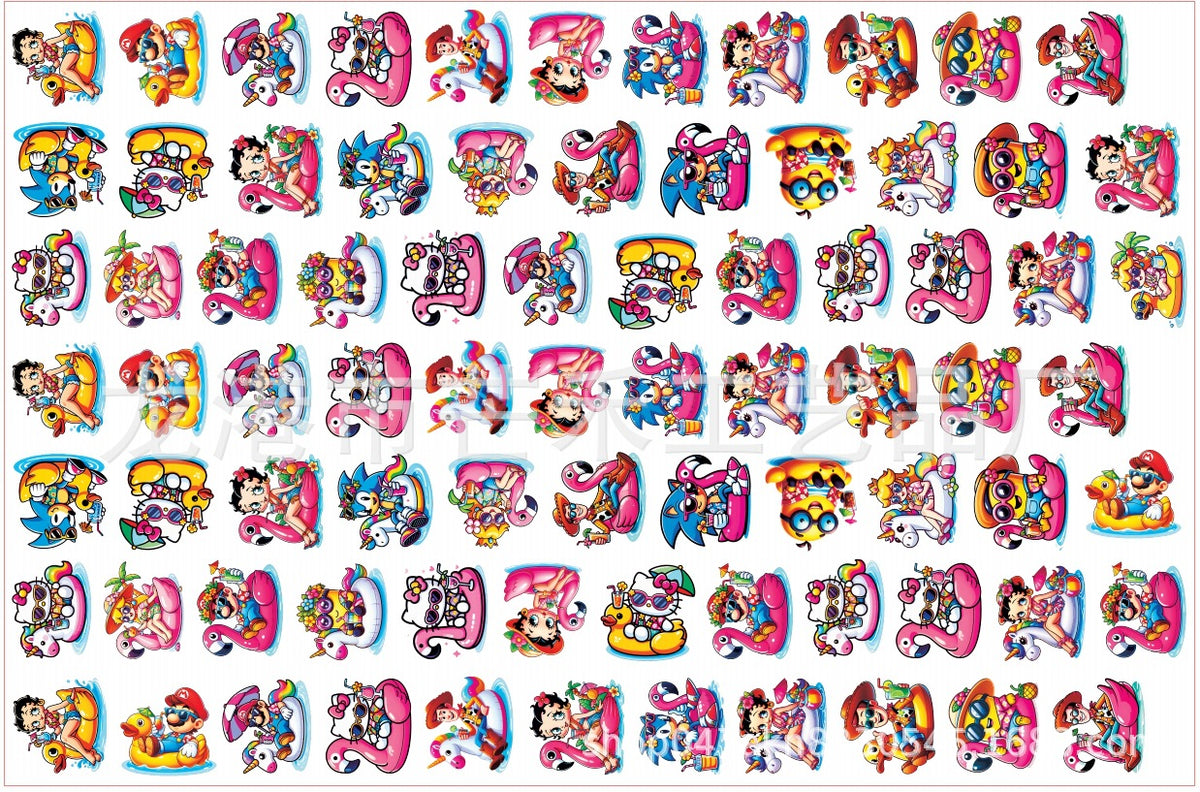 DIY Swim Ring Acrylic Figurines Kit for Kids - Customizable Anime Characters
