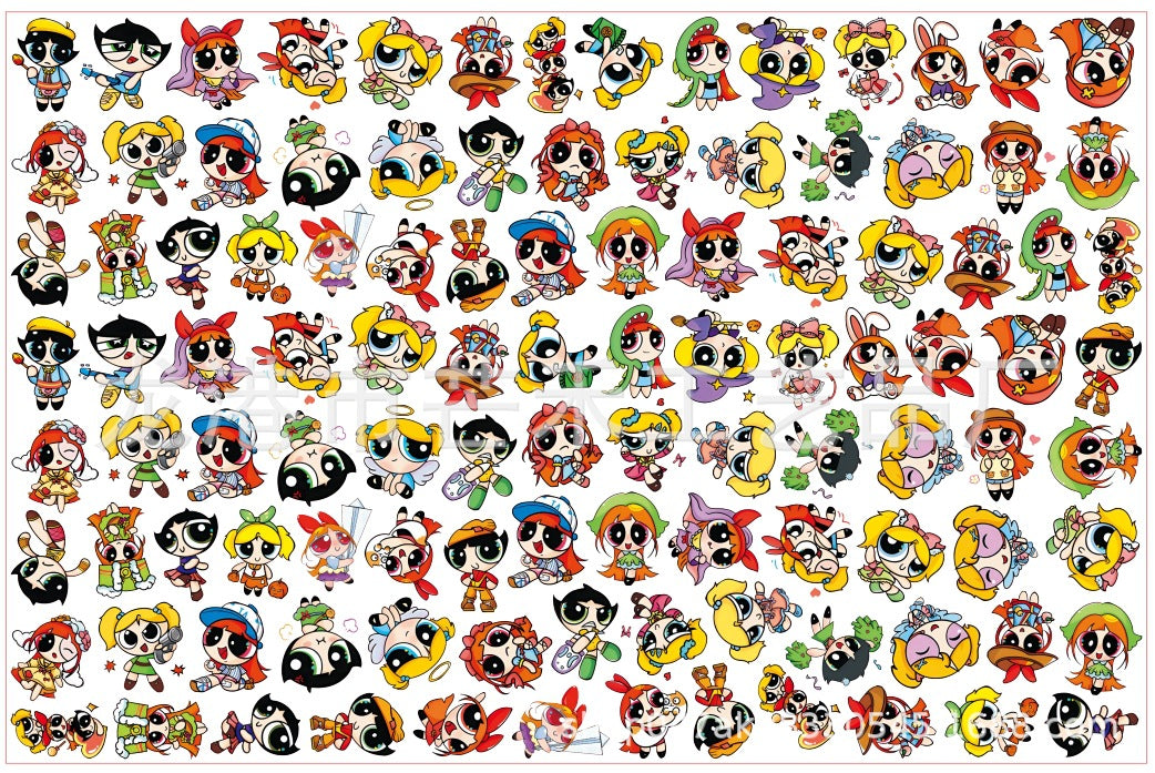 DIY Hand Drawn Powerpuff Girl Acrylic Figurines Kit for Kids - Customizable Anime Characters