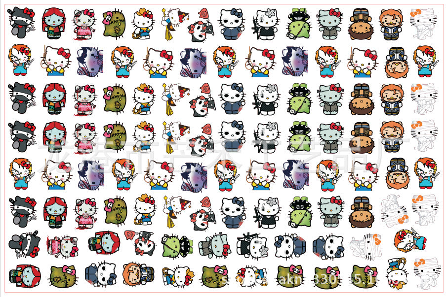 DIY Halloween Hello Kitty Acrylic Figurines Kit for Kids - Customizable Anime Characters