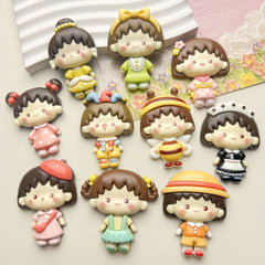 DIY Large Card Resin Girl Charms Accessories – Customizable Phone Case, Hairpin, Fridge Magnet & Keychain Set