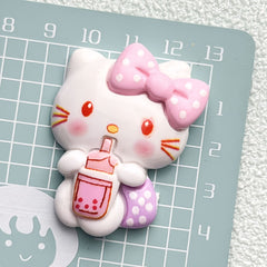 DIY Animal Drinking Milk Tea Charms Accessories – Customizable Phone Case, Hairpin, Fridge Magnet & Keychain Set