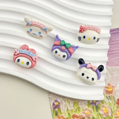 DIY Sanrio Animal Head Phone Charms Accessories – Customizable Phone Case, Hairpin, Fridge Magnet & Keychain Set