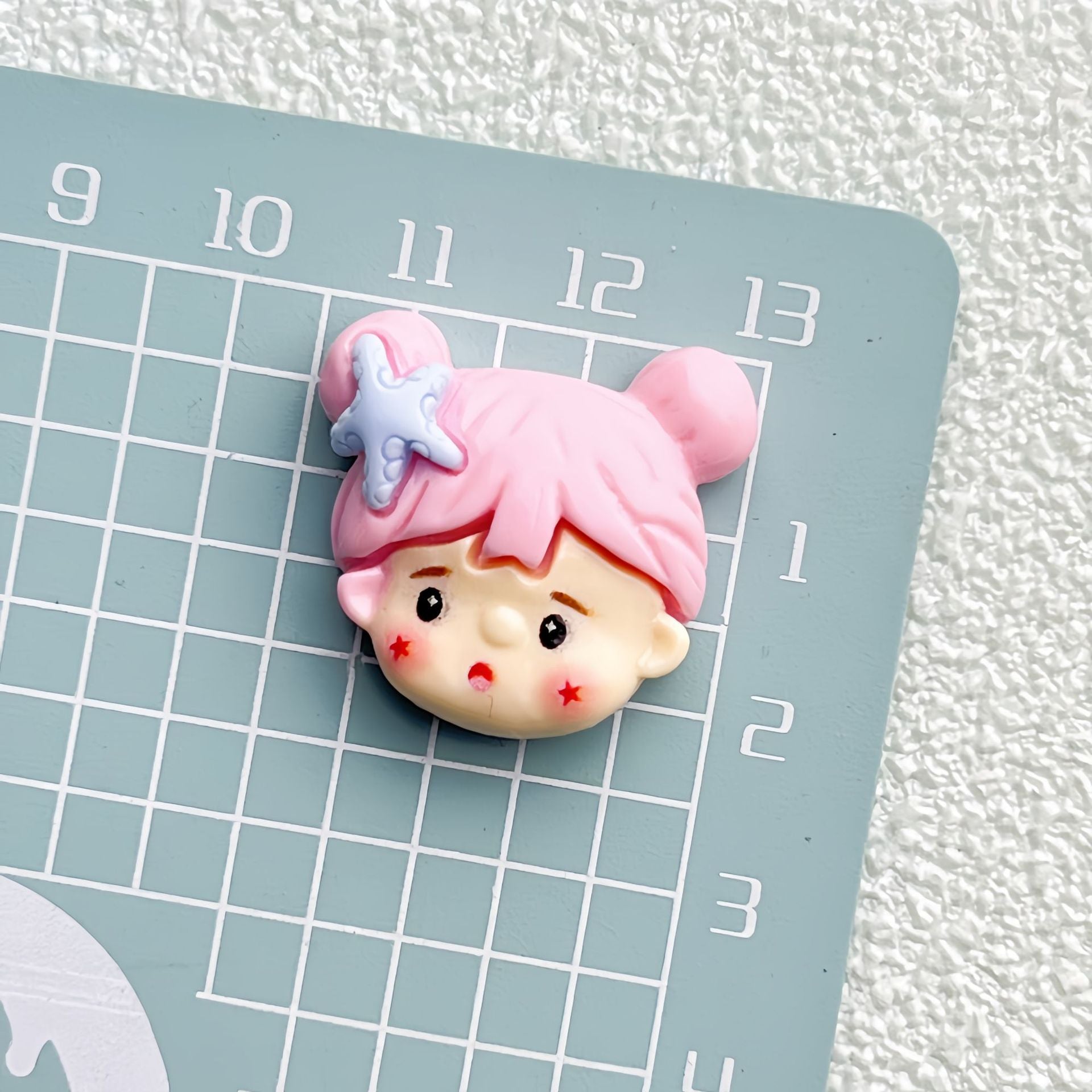 DIY Glossy Girl Head Charms Accessories – Customizable Phone Case, Hairpin, Fridge Magnet & Keychain Set