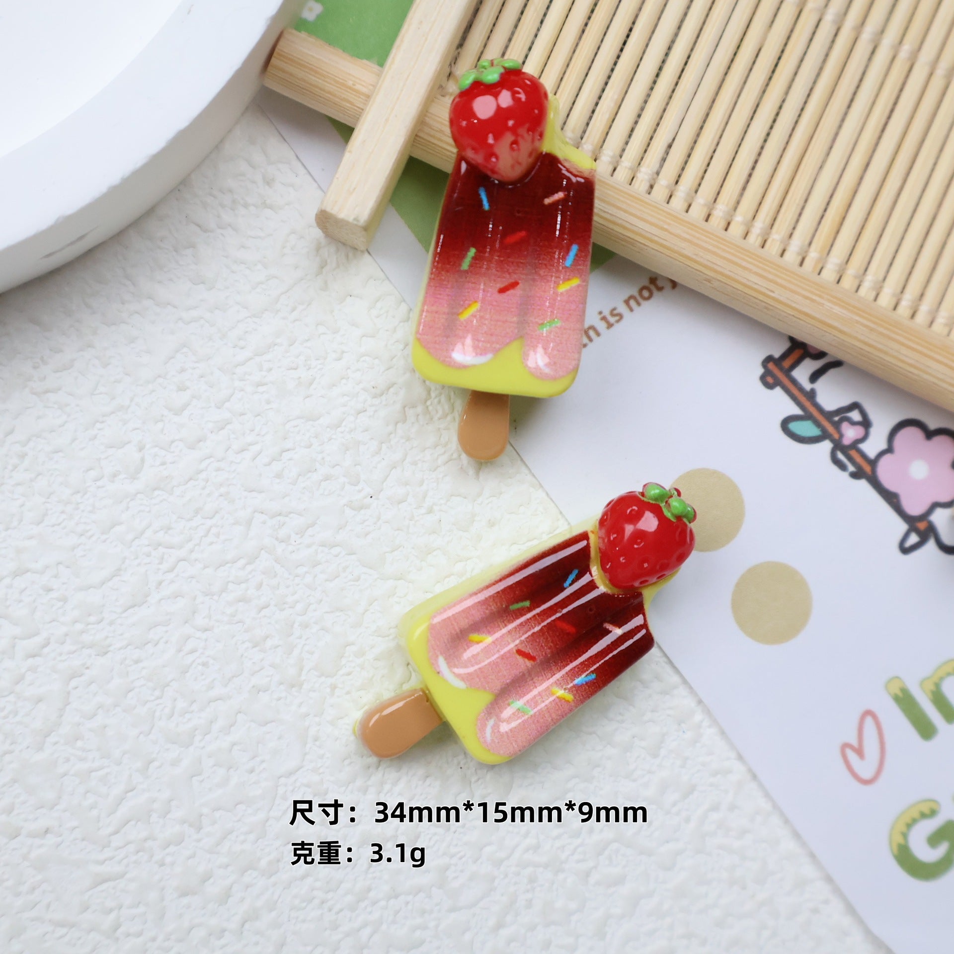DIY Creative Small Ice Cream  Charms Accessories – Customizable Phone Case, Hairpin, Fridge Magnet & Keychain Set