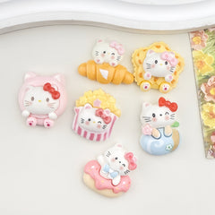DIY Cartoon Simulation Kitten Dessert Toy  Charms Accessories – Customizable Phone Case, Hairpin, Fridge Magnet & Keychain Set