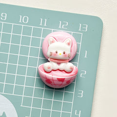 DIY Glossy Space Cat Charms Accessories – Customizable Phone Case, Hairpin, Fridge Magnet & Keychain Set