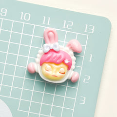 DIY Rabbit Ears Girl Charms Accessories – Customizable Phone Case, Hairpin, Fridge Magnet & Keychain Set