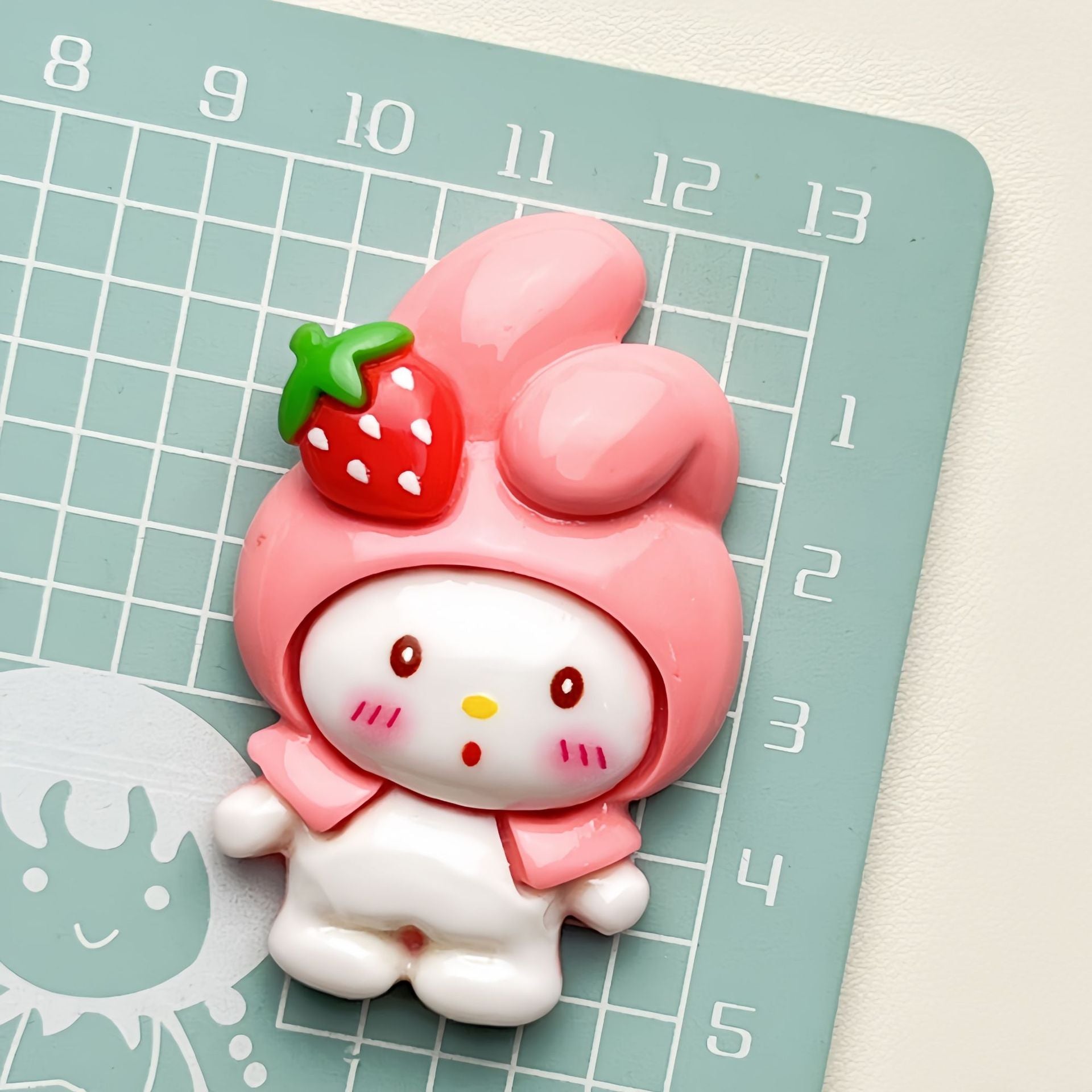 DIY Strawberry Meimei Charms Accessories – Customizable Phone Case, Hairpin, Fridge Magnet & Keychain Set