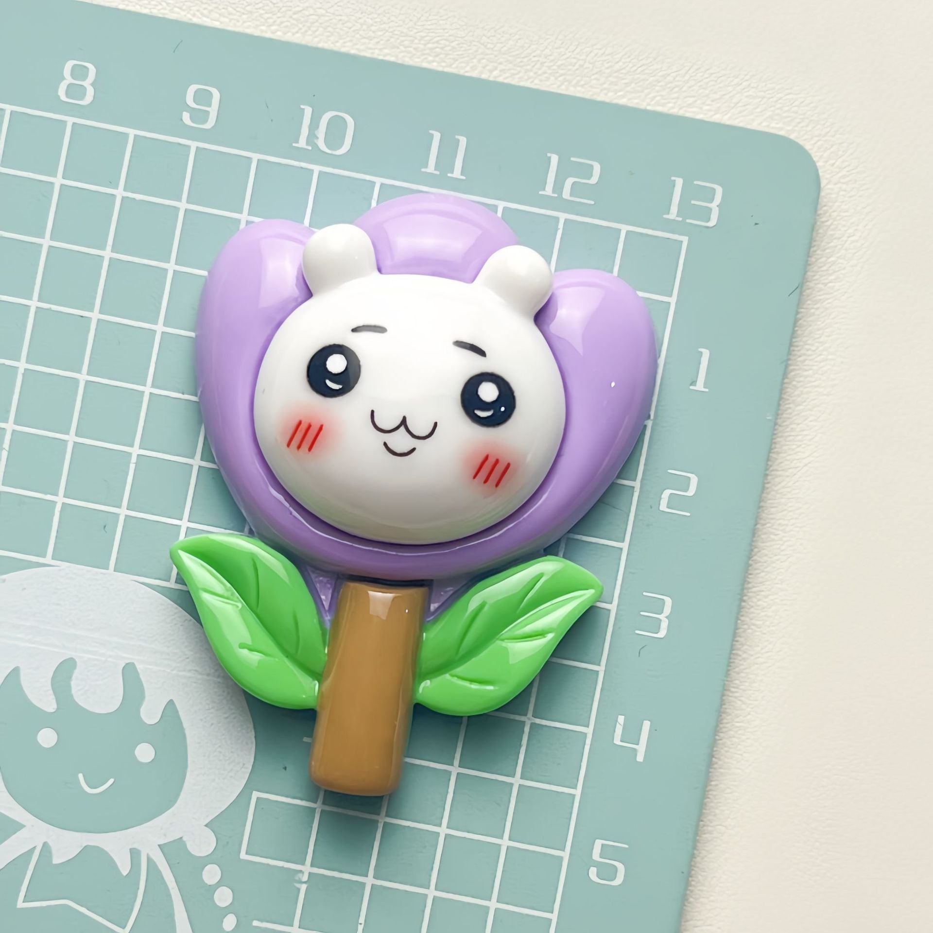 DIY Cute Cartoon Flower Bunny Charms Accessories – Customizable Phone Case, Hairpin, Fridge Magnet & Keychain Set
