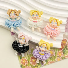 DIY Multi-Color Pleated Skirt Charms Accessories – Customizable Phone Case, Hairpin, Fridge Magnet & Keychain Set