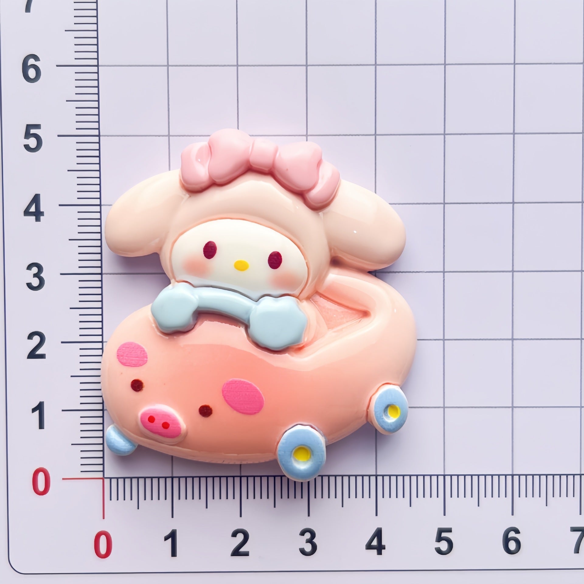 DIY Multi-color Sanrio Bumper Car Charms Accessories – Customizable Phone Case, Hairpin, Fridge Magnet & Keychain Set
