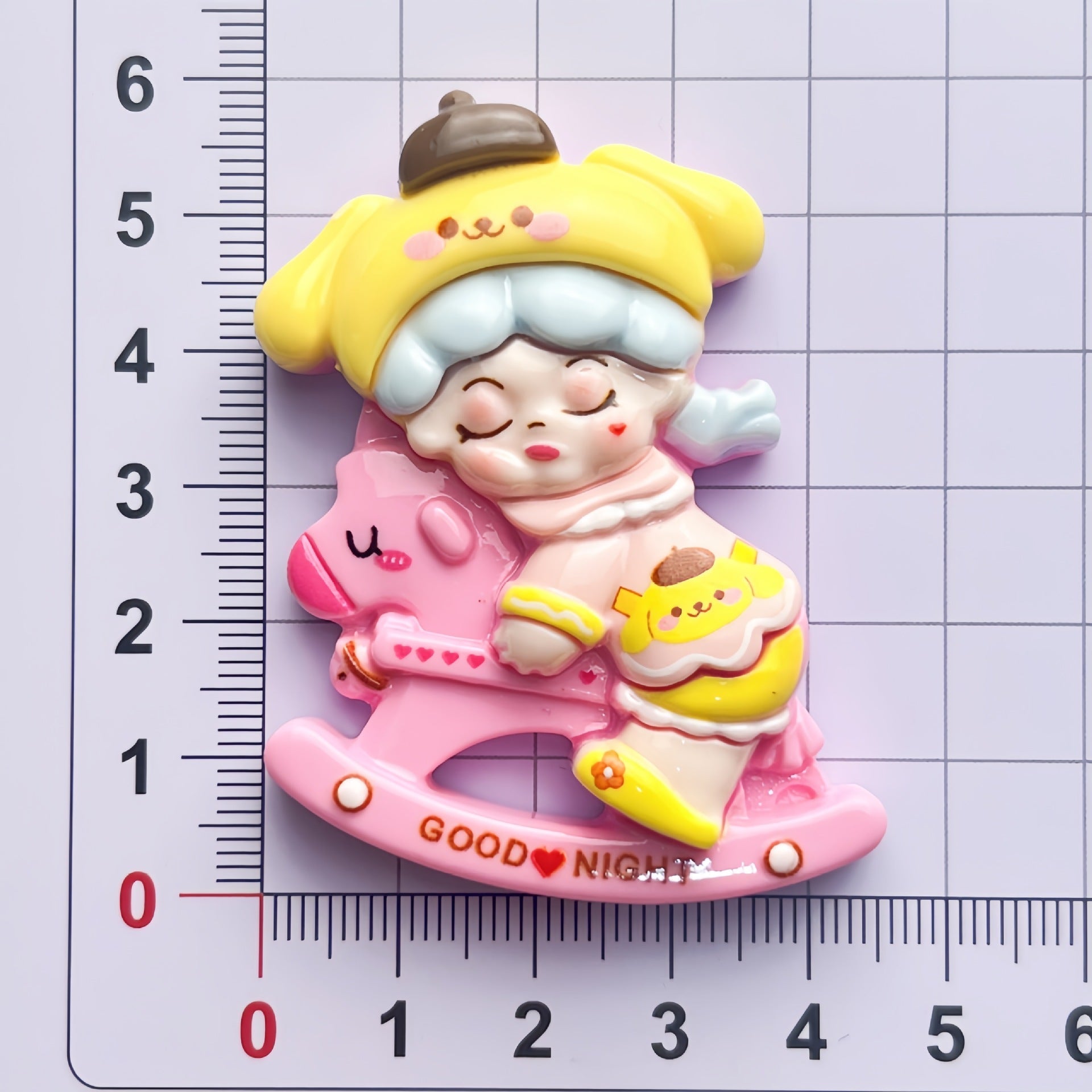 DIY Girl Riding A Rocking HorseCharms Accessories – Customizable Phone Case, Hairpin, Fridge Magnet & Keychain Set