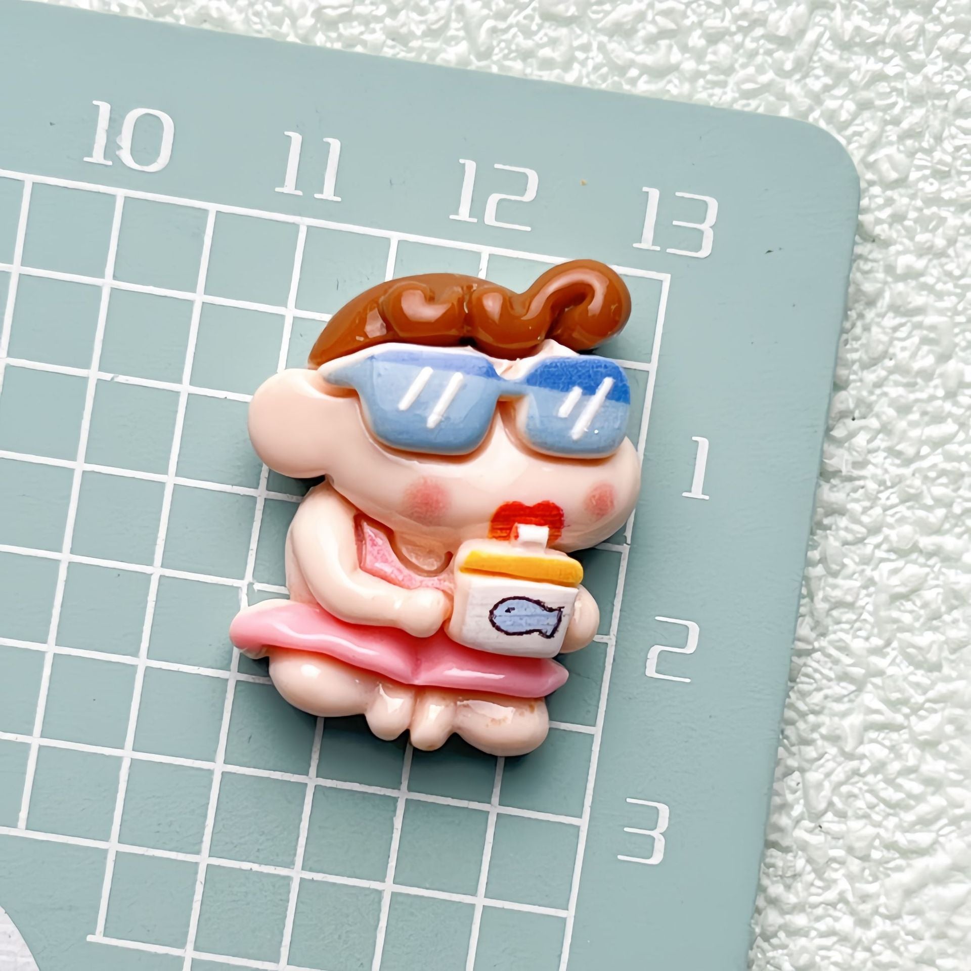 DIY  Milk Tea Drinking Shin-chan Charms Accessories – Customizable Phone Case, Hairpin, Fridge Magnet & Keychain Set