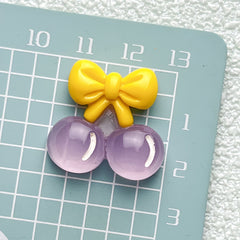 DIY Cute Ice Transparent Cherry Charms Accessories – Customizable Phone Case, Hairpin, Fridge Magnet & Keychain Set