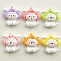 DIY Multicolor Hat Little White Dog Charms Accessories – Customizable Phone Case, Hairpin, Fridge Magnet & Keychain Set