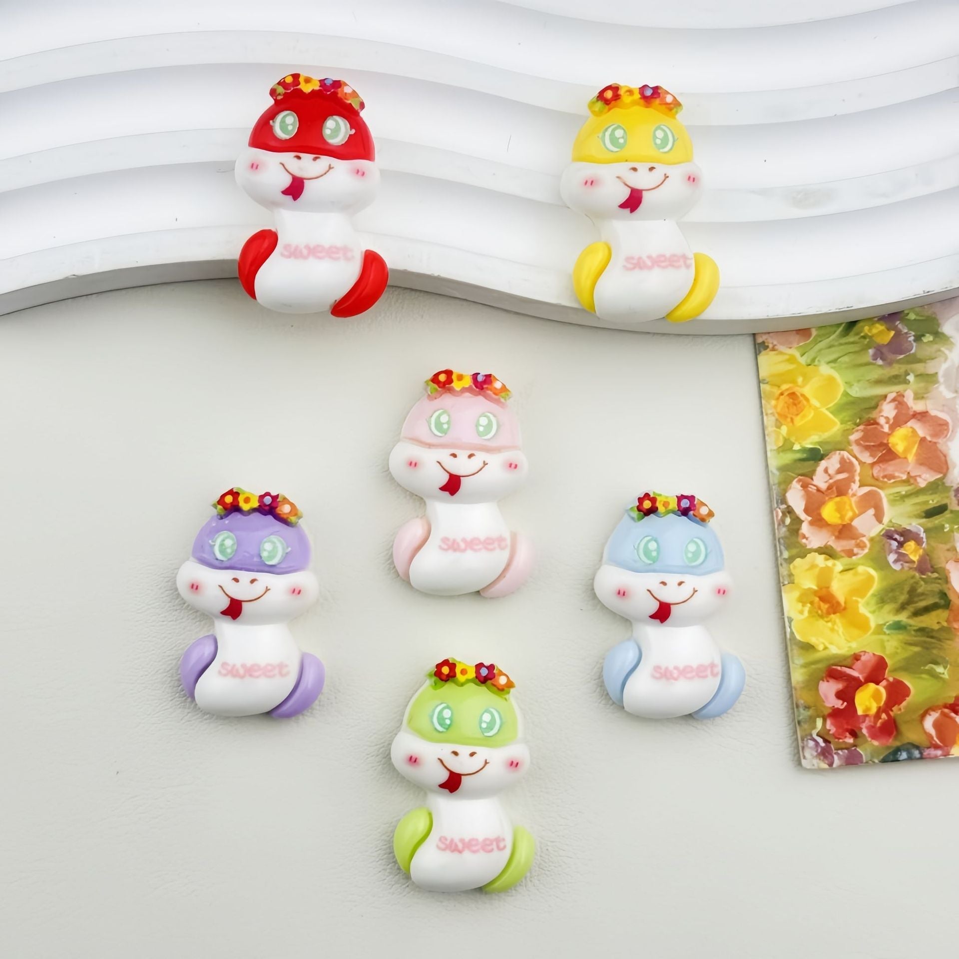 DIY Little Snake Charms Accessories – Customizable Phone Case, Hairpin, Fridge Magnet & Keychain Set