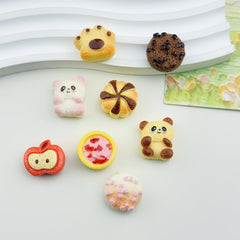 DIY  Panda Biscuit Charms Accessories – Customizable Phone Case, Hairpin, Fridge Magnet & Keychain Set