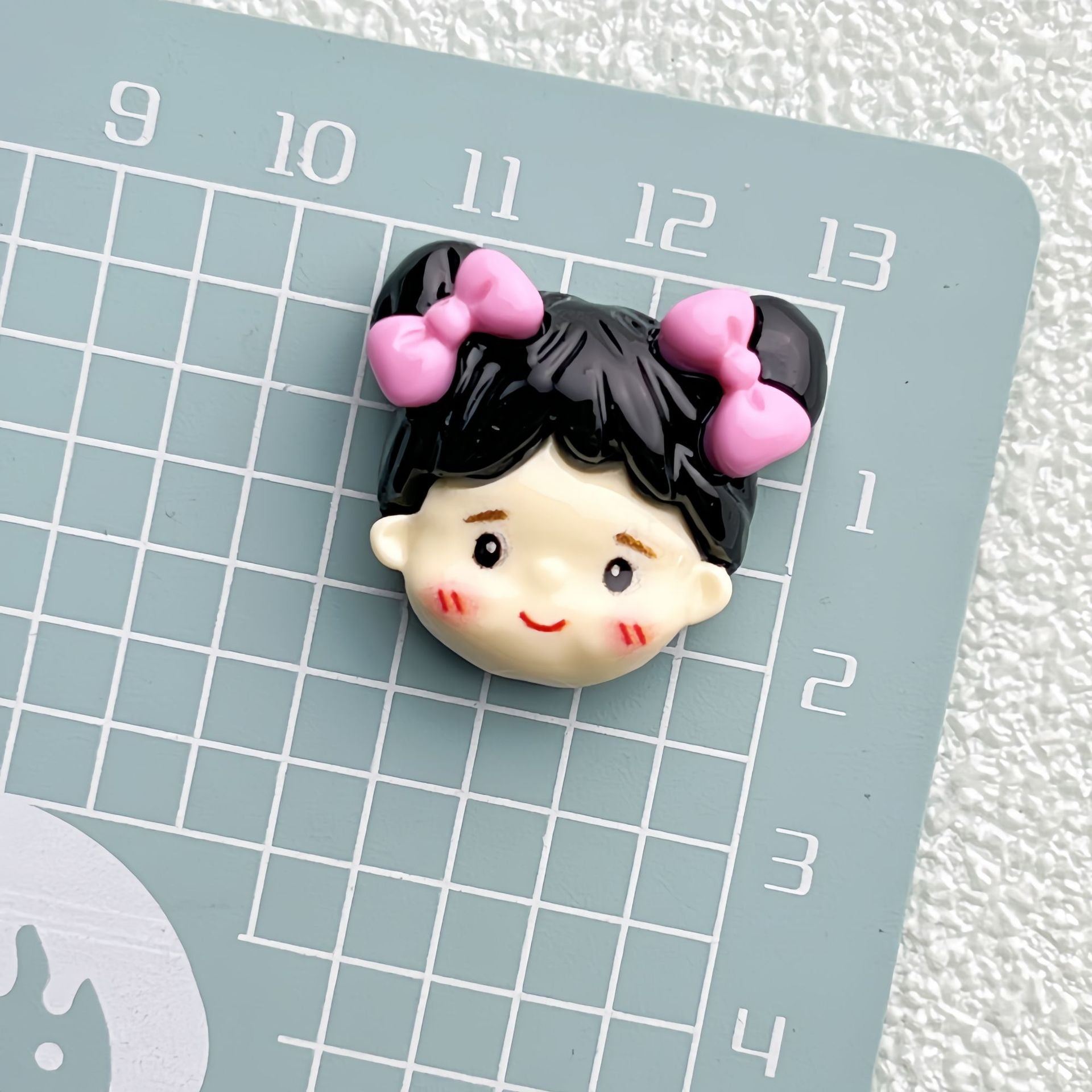 DIY Glossy Girl Head Charms Accessories – Customizable Phone Case, Hairpin, Fridge Magnet & Keychain Set