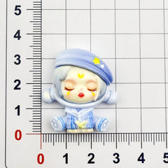 DIY  Cartoon Gradient Hat Bubble Girl Charms Accessories – Customizable Phone Case, Hairpin, Fridge Magnet & Keychain Set