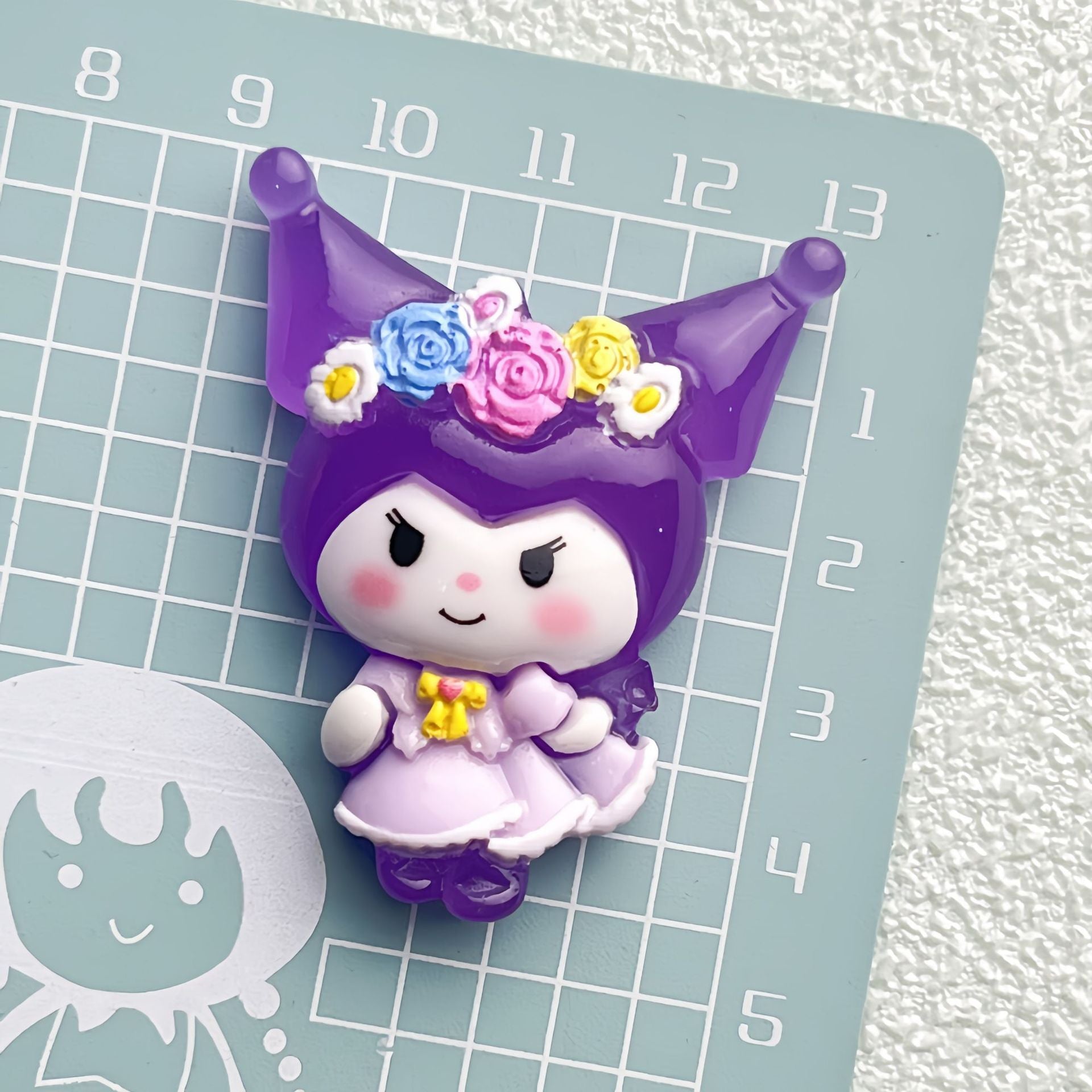 DIY Large Luminous Glossy Purple Rice Charms Accessories – Customizable Phone Case, Hairpin, Fridge Magnet & Keychain Set