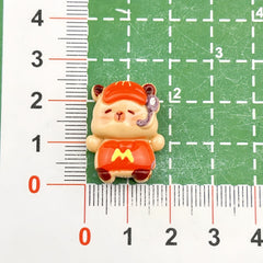 DIY Cute Burger Capibara Charms Accessories – Customizable Phone Case, Hairpin, Fridge Magnet & Keychain Set