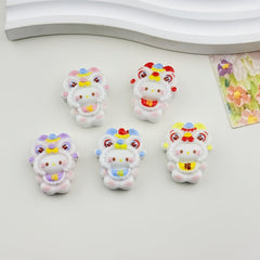 DIY multi-color lion dance kitten Charms Accessories – Customizable Phone Case, Hairpin, Fridge Magnet & Keychain Set