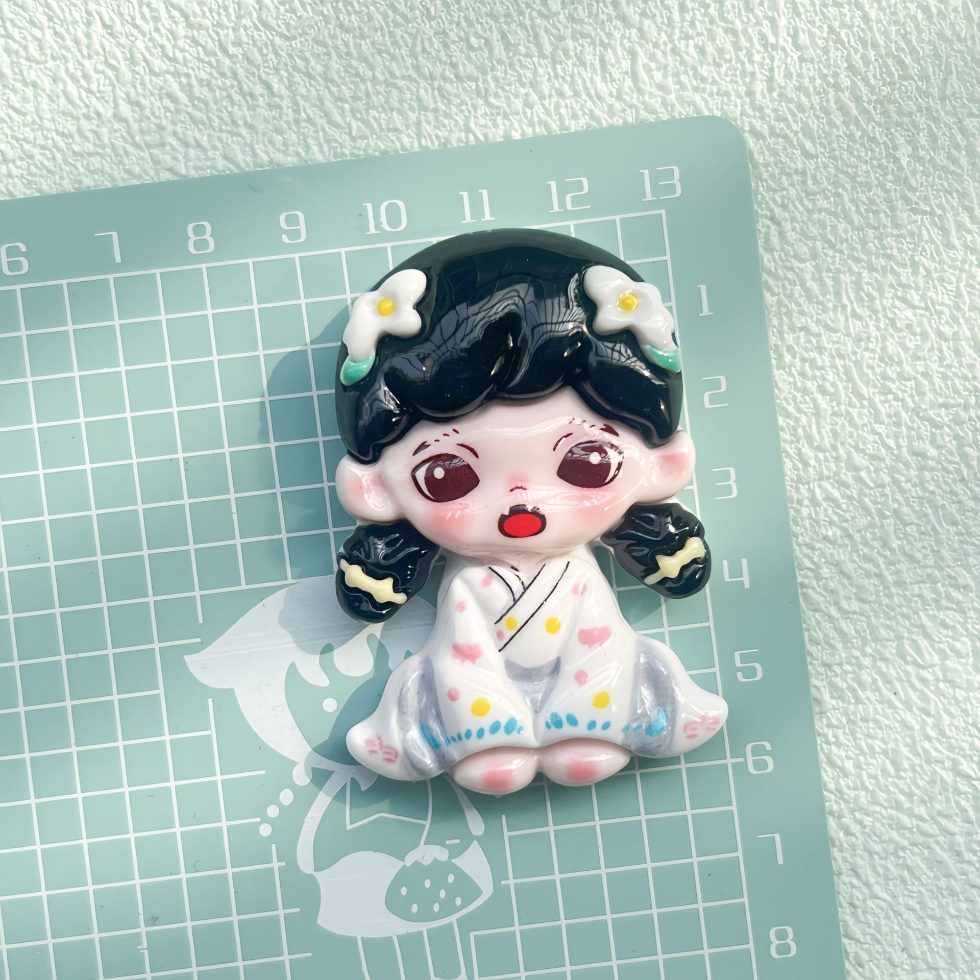 DIY Cute Girl With Charms Accessories – Customizable Phone Case, Hairpin, Fridge Magnet & Keychain Set