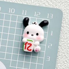 DIY Mahjong Puppy Charms Accessories – Customizable Phone Case, Hairpin, Fridge Magnet & Keychain Set