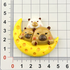 DIY Cartoon Little Turtle and Capybara Charms Accessories – Customizable Phone Case, Hairpin, Fridge Magnet & Keychain Set