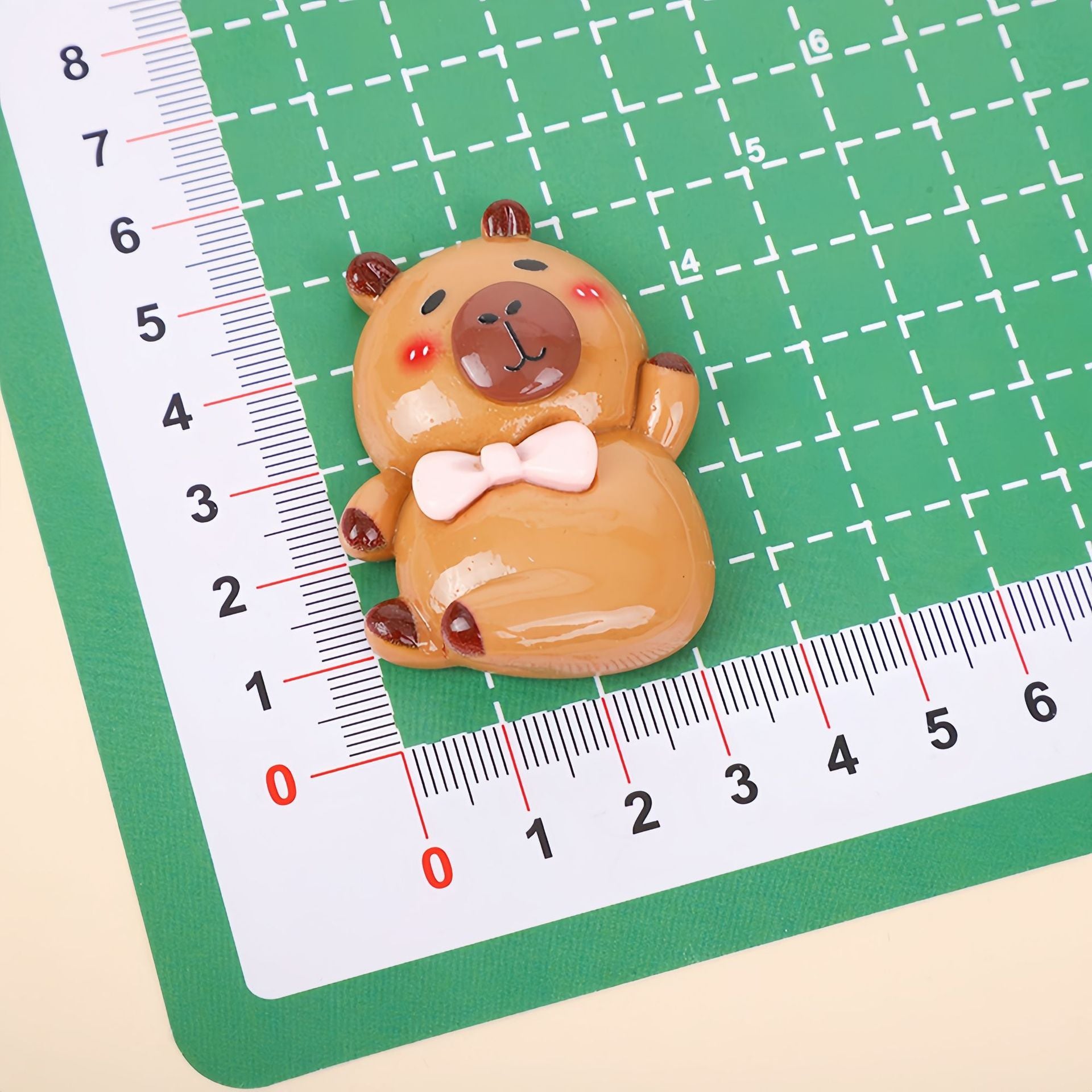 DIY Cute Cartoon Glossy Capybara Charms Accessories – Customizable Phone Case, Hairpin, Fridge Magnet & Keychain Set