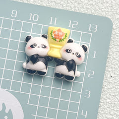 DIY Panda Charms Accessories – Customizable Phone Case, Hairpin, Fridge Magnet & Keychain Set