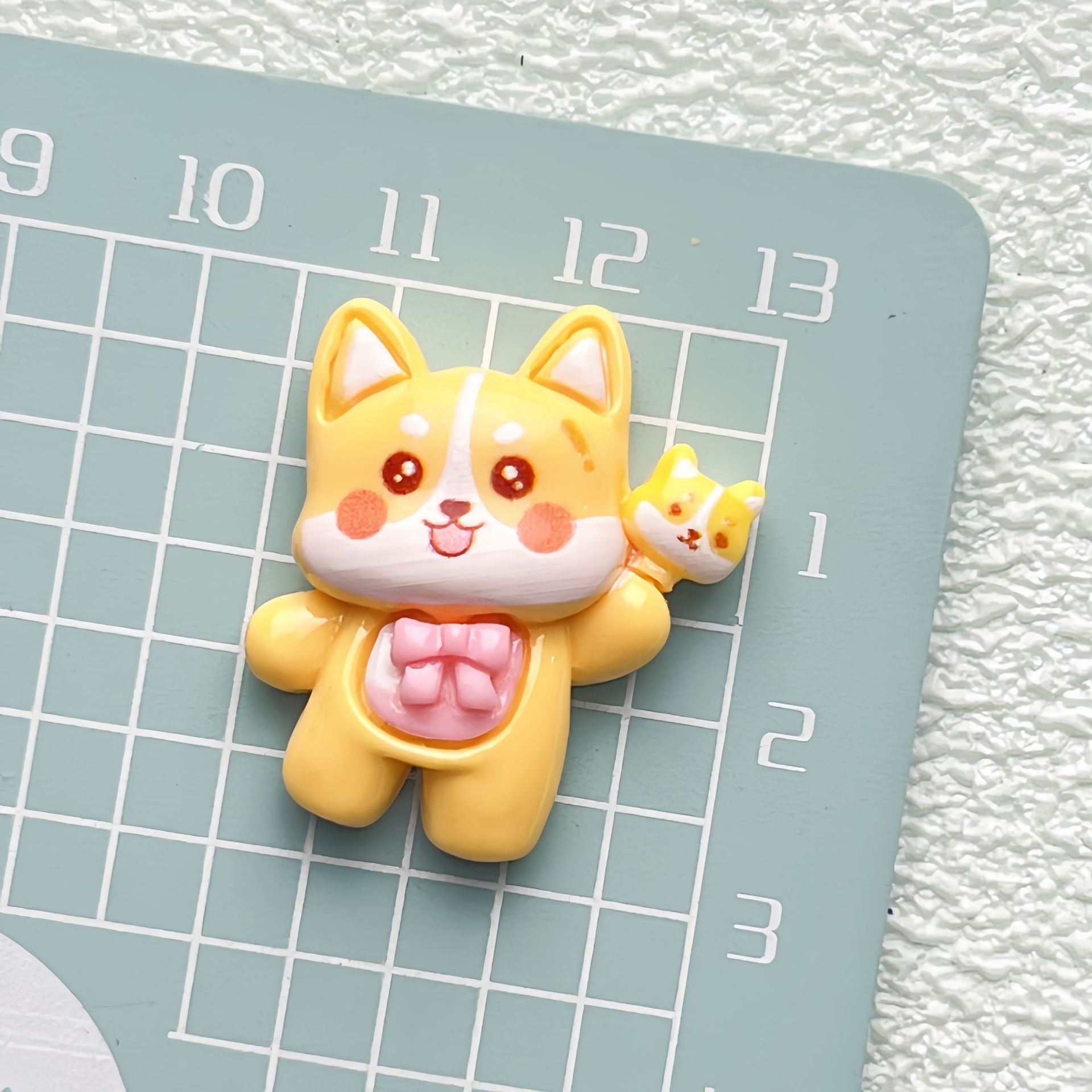 DIY Cartoon Glossy Space Puppy Charms Accessories – Customizable Phone Case, Hairpin, Fridge Magnet & Keychain Set