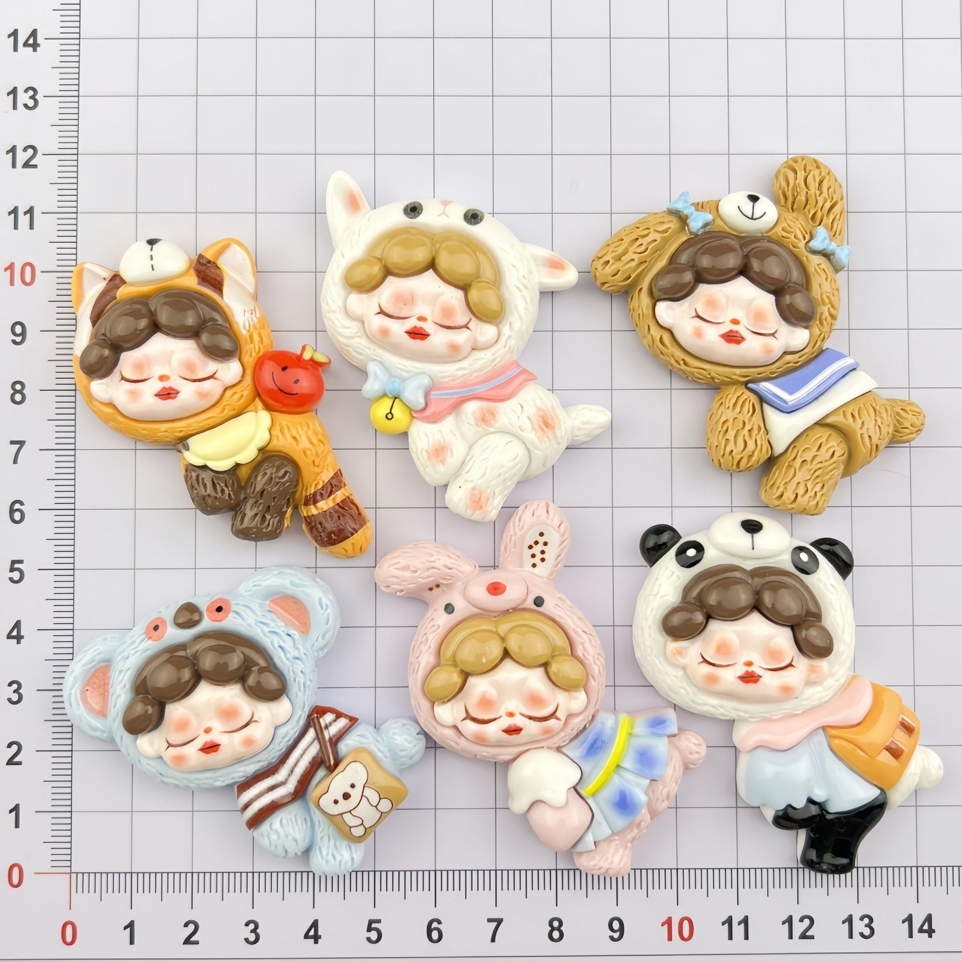 Diy Cute Little  Girl  Charms Accessories – Customizable Phone Case, Hairpin, Fridge Magnet & Keychain Set